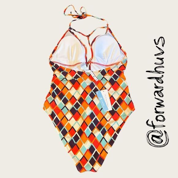 Cupshe Geometric Print One-Piece Swimsuit – Size Large - Picture 10 of 12